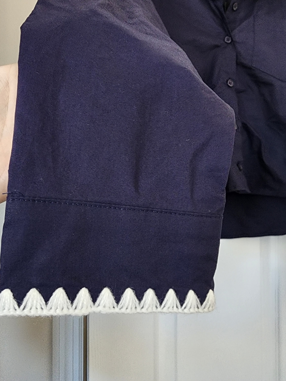 Lulus Navy Button-Front Shirt - Picture 3 of 6